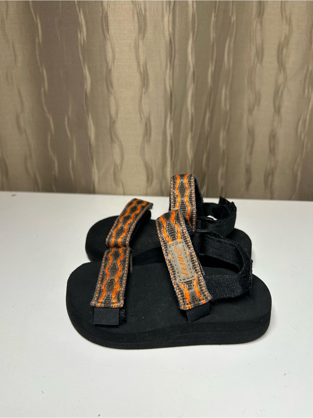 Reef Sandal Toddler Baby 7 Orange Black Lil Ahi Strappy Slingback Velcro